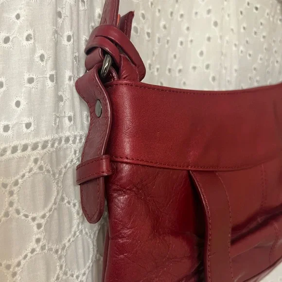 Whimsigoth Red Leather vampire y2k Shoulder Bag real leather purse. Romantic - Picture 4 of 5